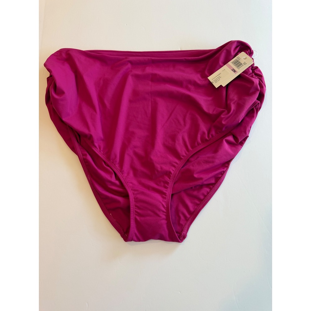Anne Cole Berry Pink Convertible High Waist Bikini Bottom Plus Size 22W